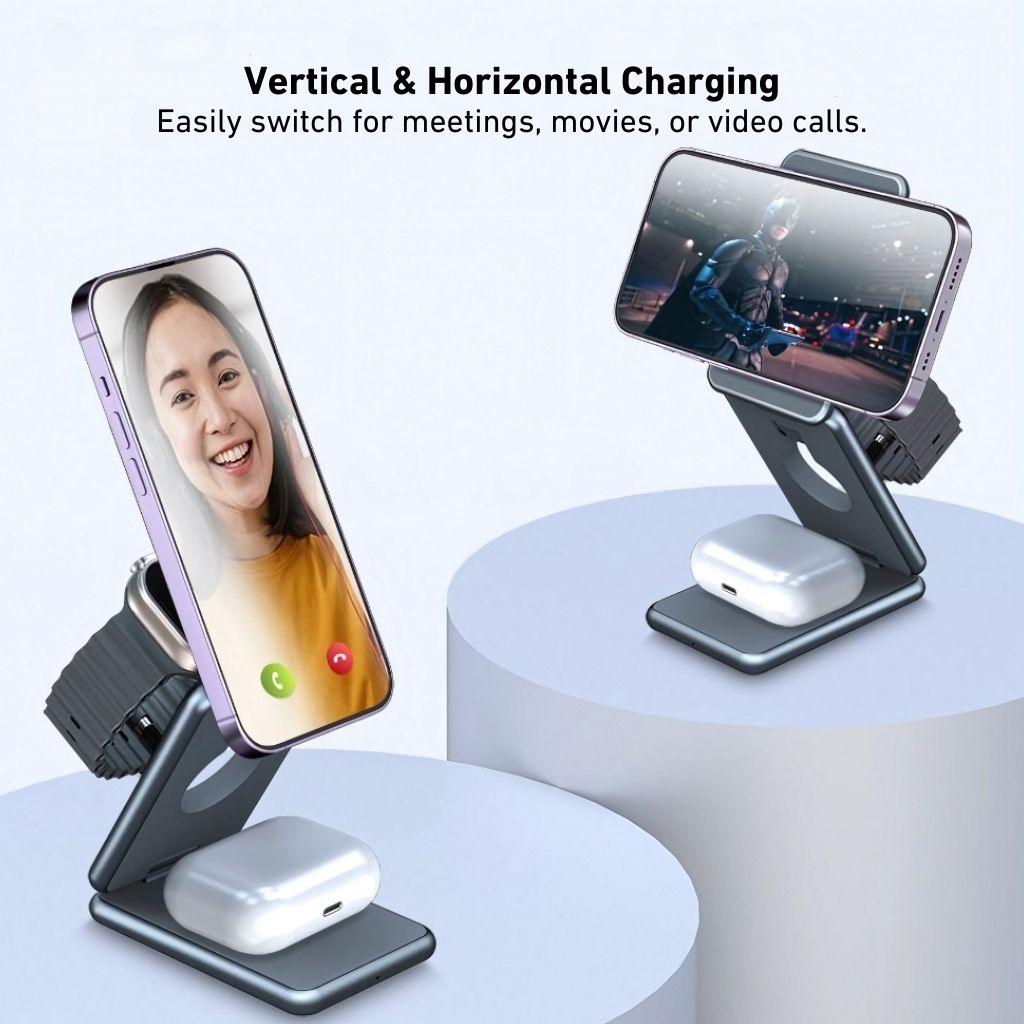 3 in 1 Foldable Charger for Apple & Samsung Devices