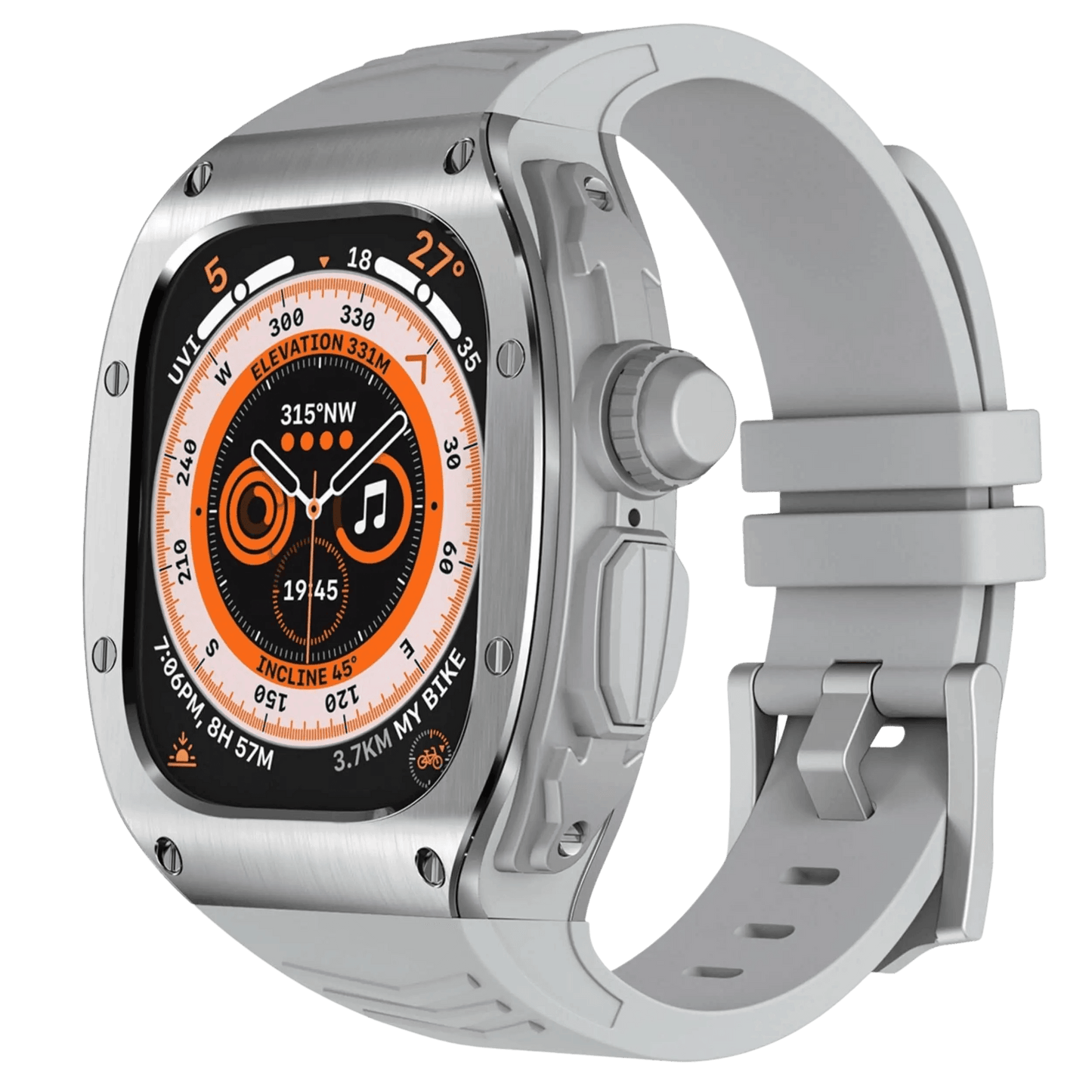 Stainless Steel & Silicone Case for Apple Watch Ultra