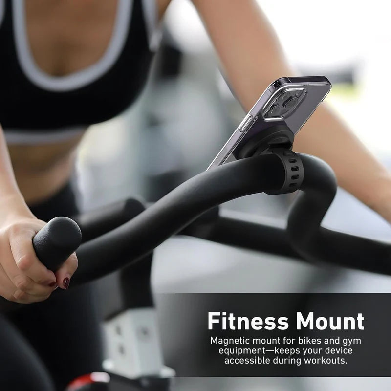 Magnetic Phone Mount for Gym, Bikes, Strollers, and Magnetic Surfaces