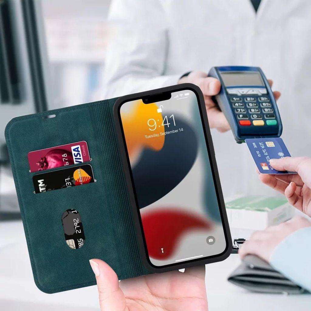 Magnetic Leather Case with Wallet for iPhone